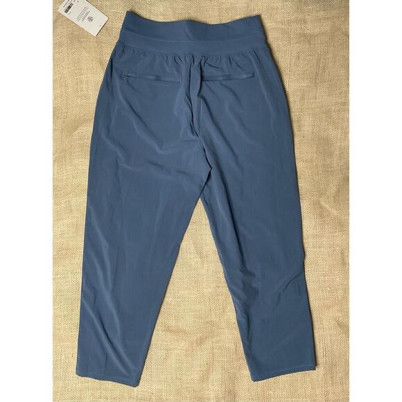 Athleta Womens Nolita Slim Tapered Crop Pant Size 10 Blue PullOn Commute Travel - Picture 7 of 11